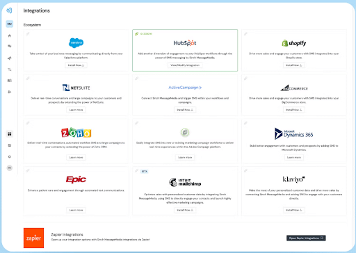 Large List of Integrations - MessageMedia