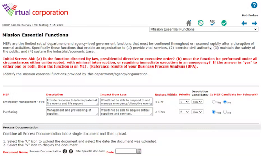 Mission Essential Functions - Sustainable Planner